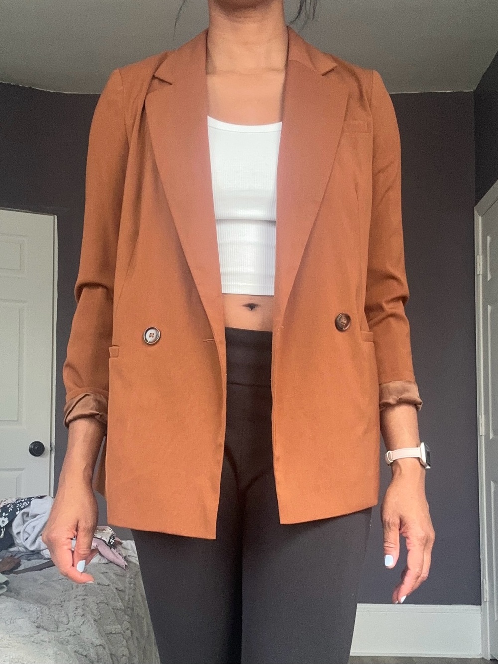Primark Rust Brown Double-Breasted Blazer